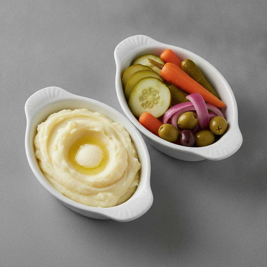 2 Sides - Mashed Potatoes / Pickle Tray 2 Sides - Mashed Potatoes / Pickle Tray