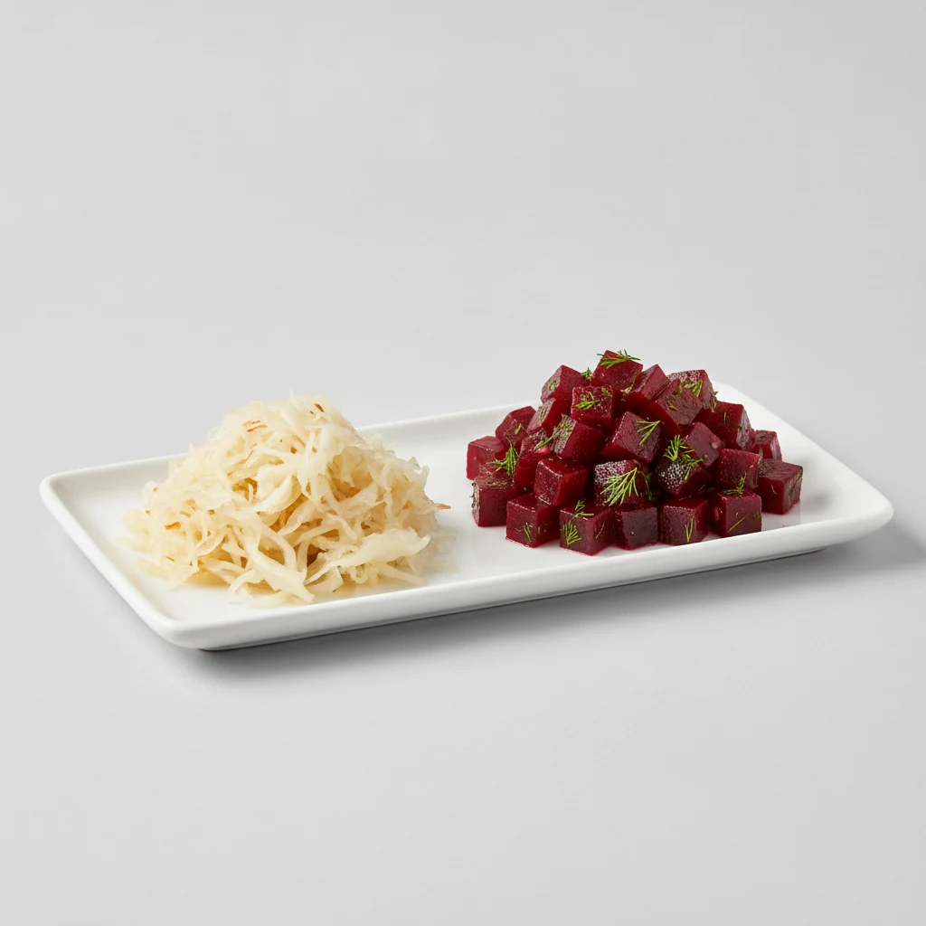 2 Sides - Sauerkraut Tray / Beet Salad 2 Sides - Sauerkraut Tray / Beet Salad