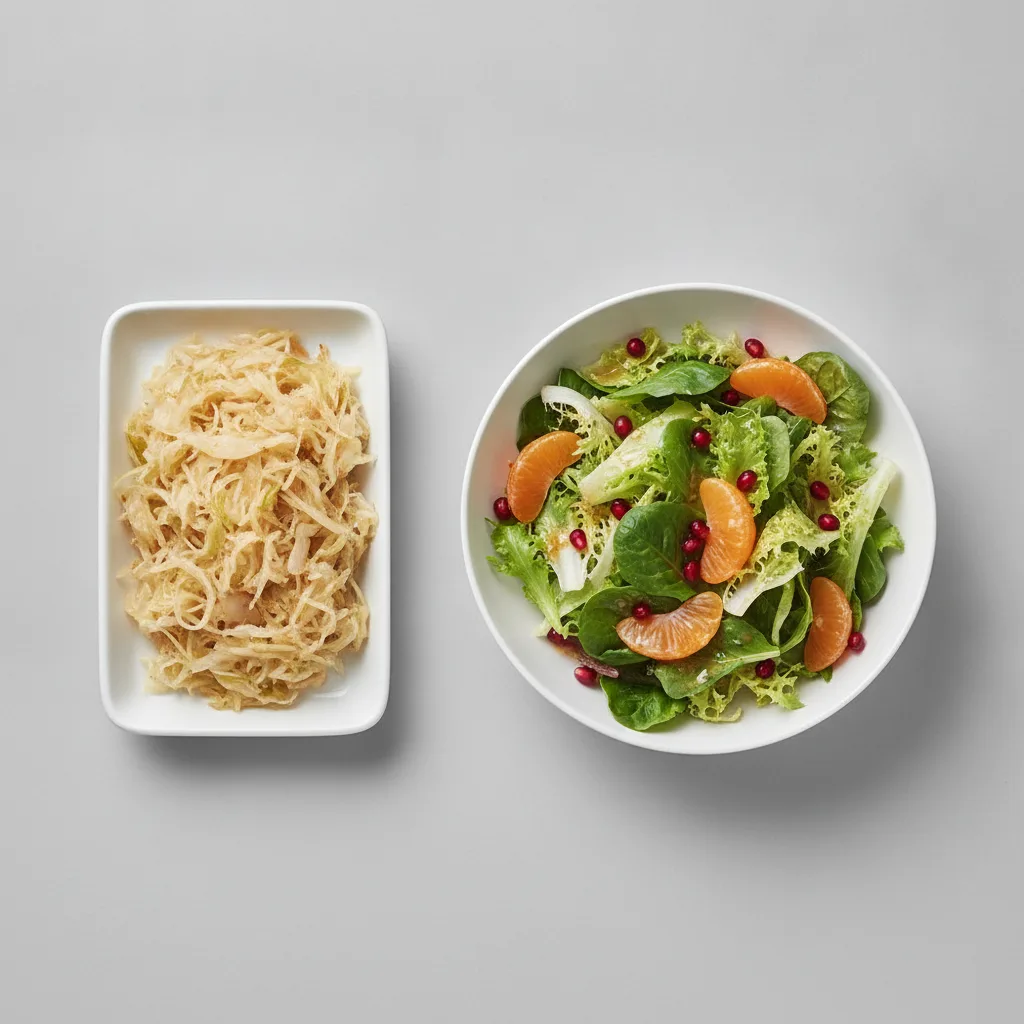 2 Sides - Sauerkraut Tray / Citrus Pomegranate Salad 2 Sides - Sauerkraut Tray / Citrus Pomegranate Salad