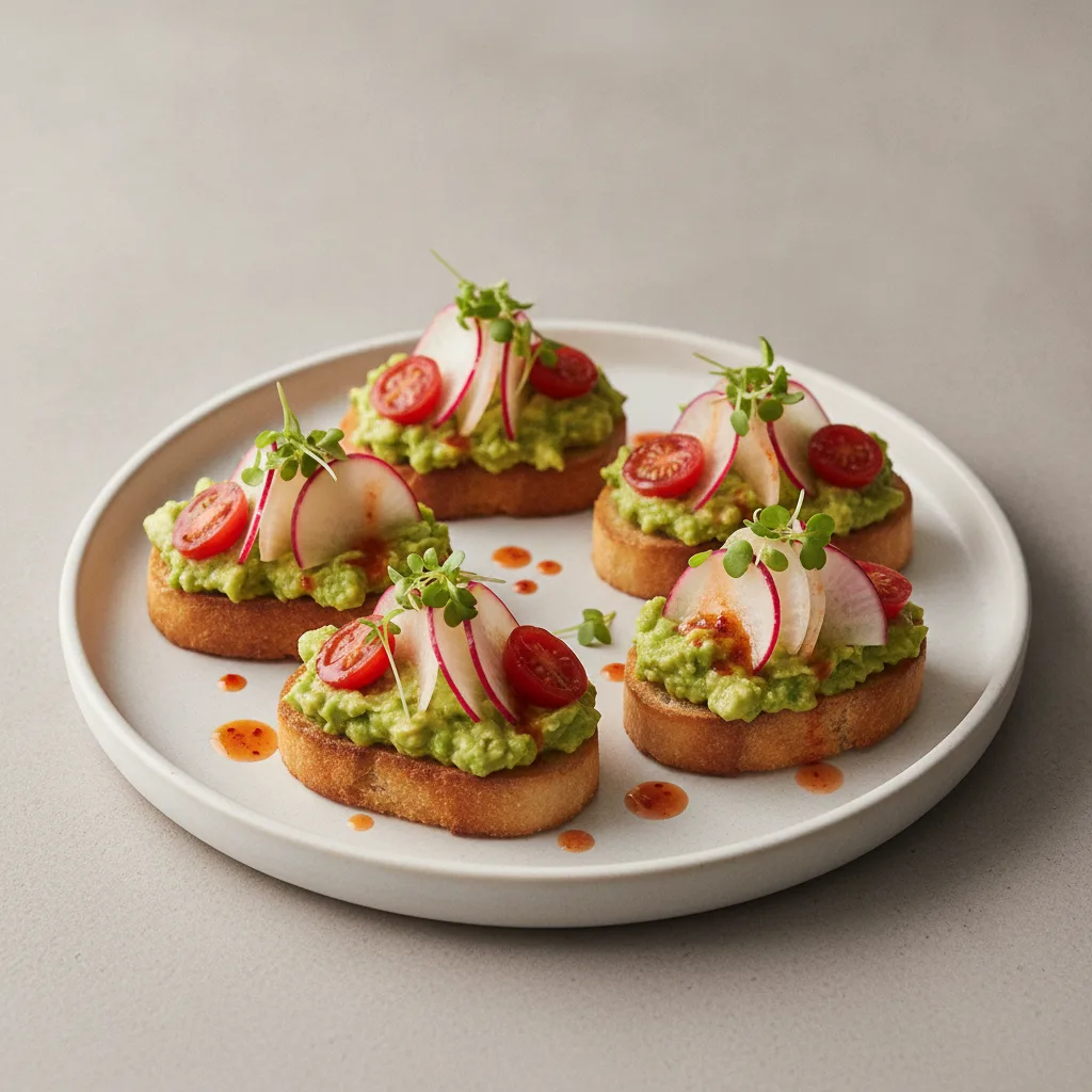 Avocado Smash Mini Toasts Avocado Smash Mini Toasts