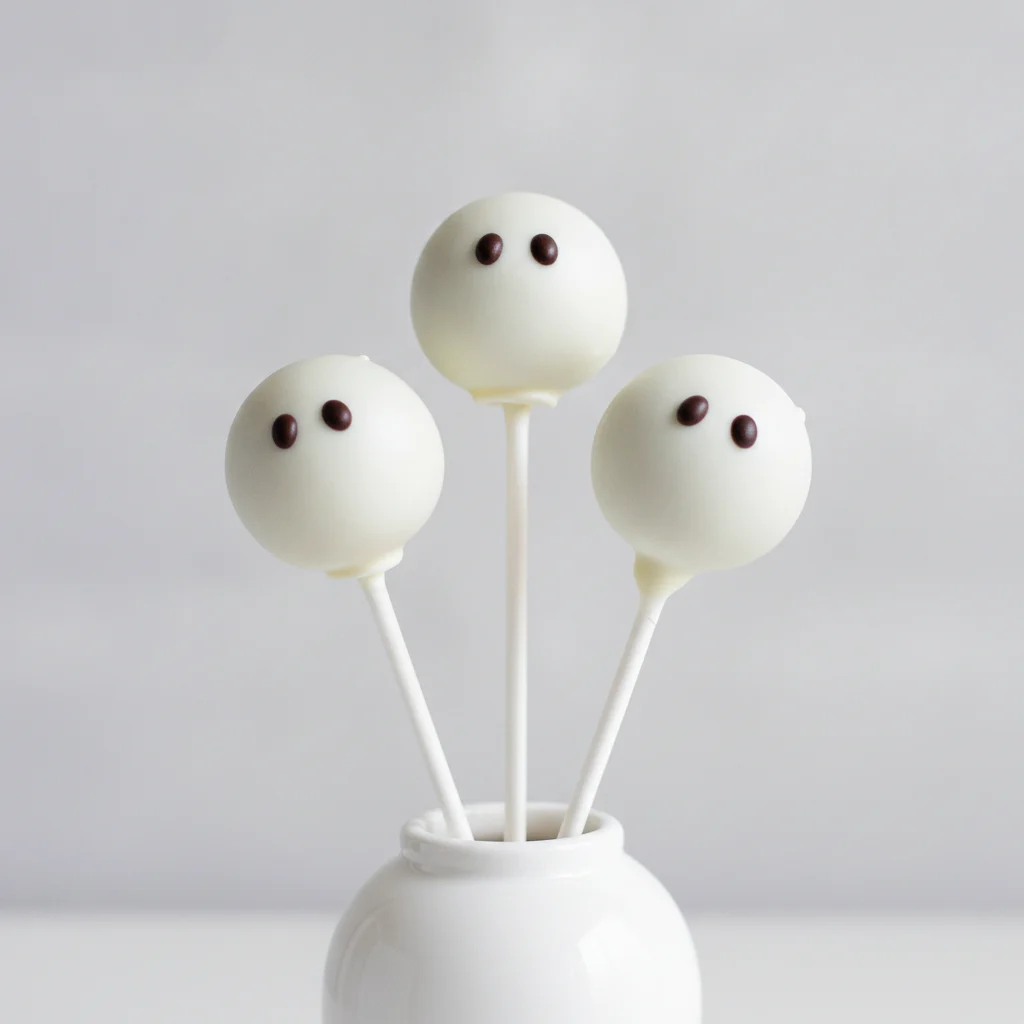 Spooky Ghost Vanilla Cake Pops Spooky Ghost Vanilla Cake Pops