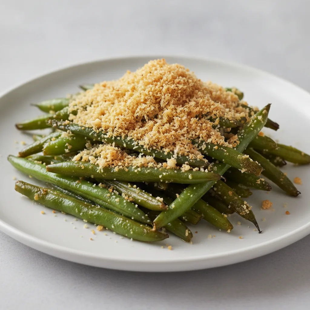 Roasted Green Beans with Parmesan and Breadcrumb Topping Roasted Green Beans with Parmesan and Breadcrumb Topping