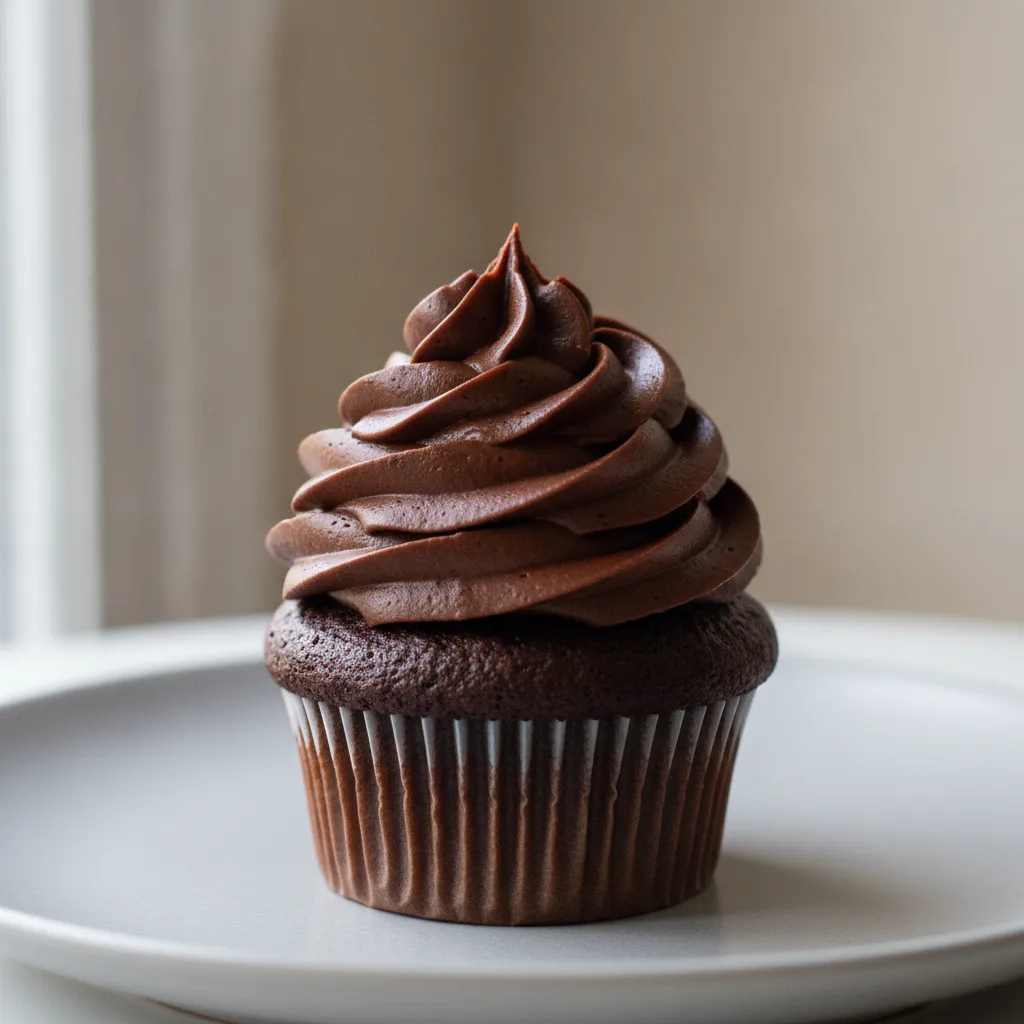 Chocolate Valentine's Day Cupcake with Chocolate Frosting Chocolate Valentine's Day Cupcake with Chocolate Frosting