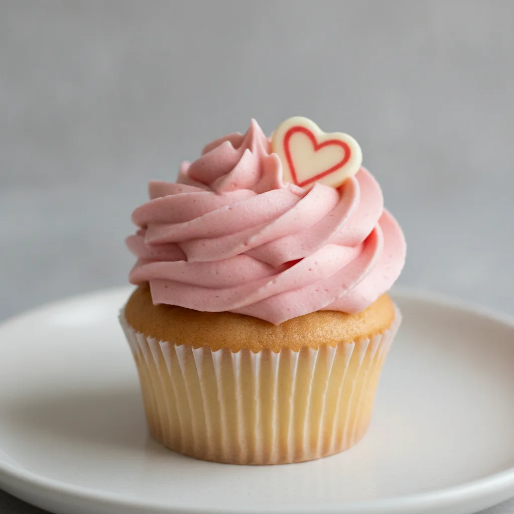 Vanilla and Strawberry Valentine Cupcake Vanilla and Strawberry Valentine Cupcake