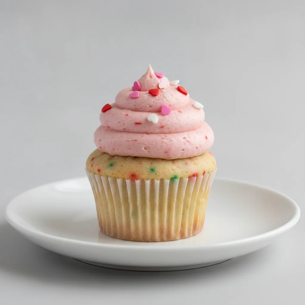 Vegan and Gluten Free Funfetti and Strawberry Valentine Cupcake Vegan and Gluten Free Funfetti and Strawberry Valentine Cupcake
