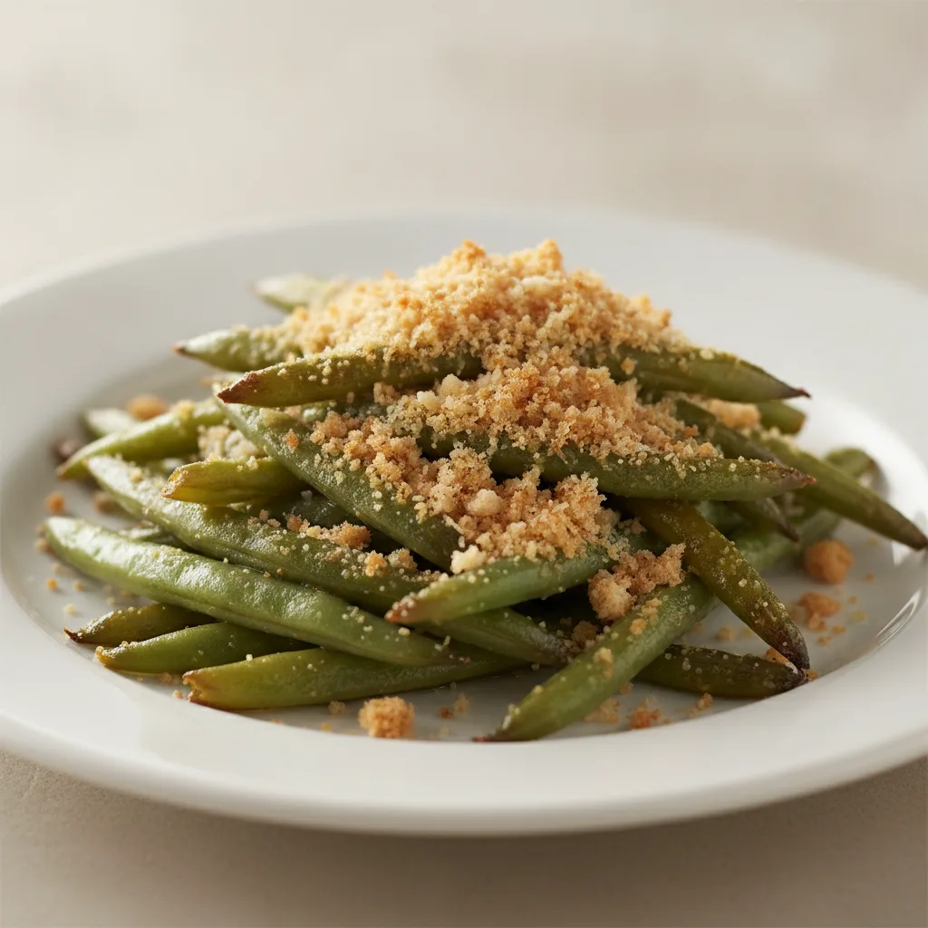 Roasted Green Beans with Parmesan and Breadcrumb Topping Roasted Green Beans with Parmesan and Breadcrumb Topping