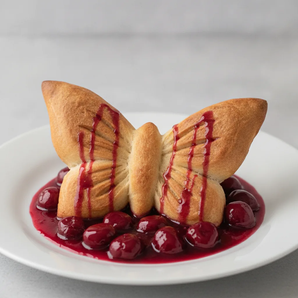 Bread Butterfly With Tart Cherry Sauce Bread Butterfly With Tart Cherry Sauce