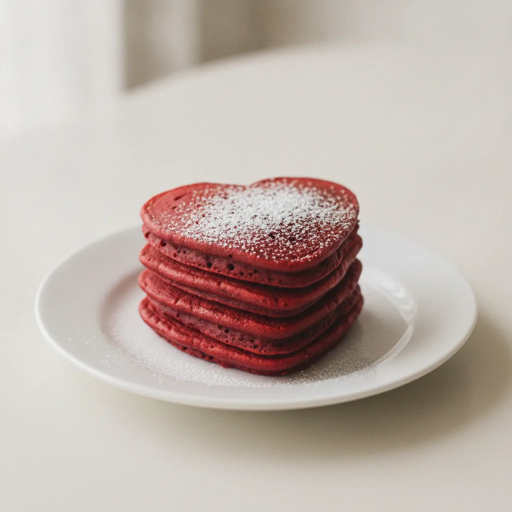 Red Velvet Valentine's Pancakes Red Velvet Valentine's Pancakes