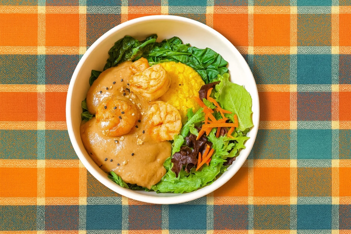 Bang Bang Peanut Shrimp Bowl - Turmeric Rice