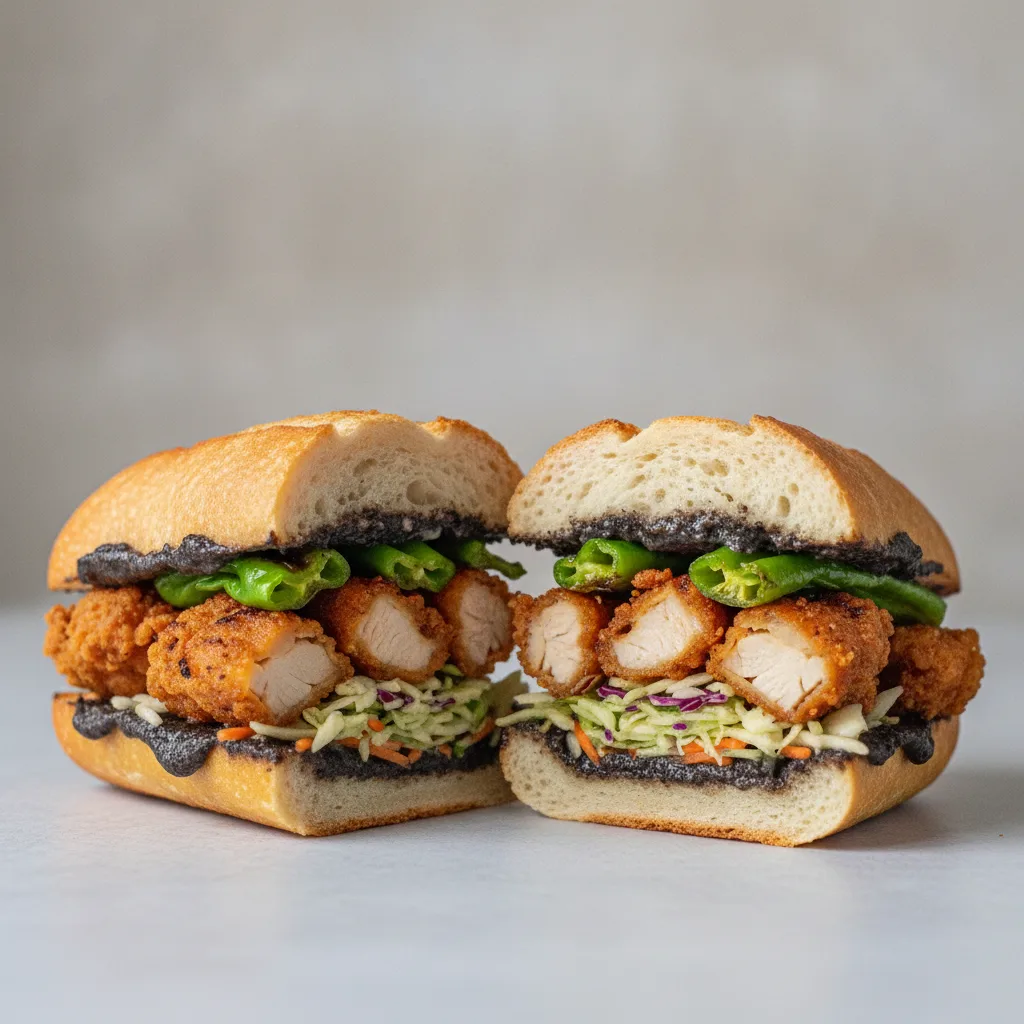 Karaage Sandwich (Cut in Half) Karaage Sandwich (Cut in Half)
