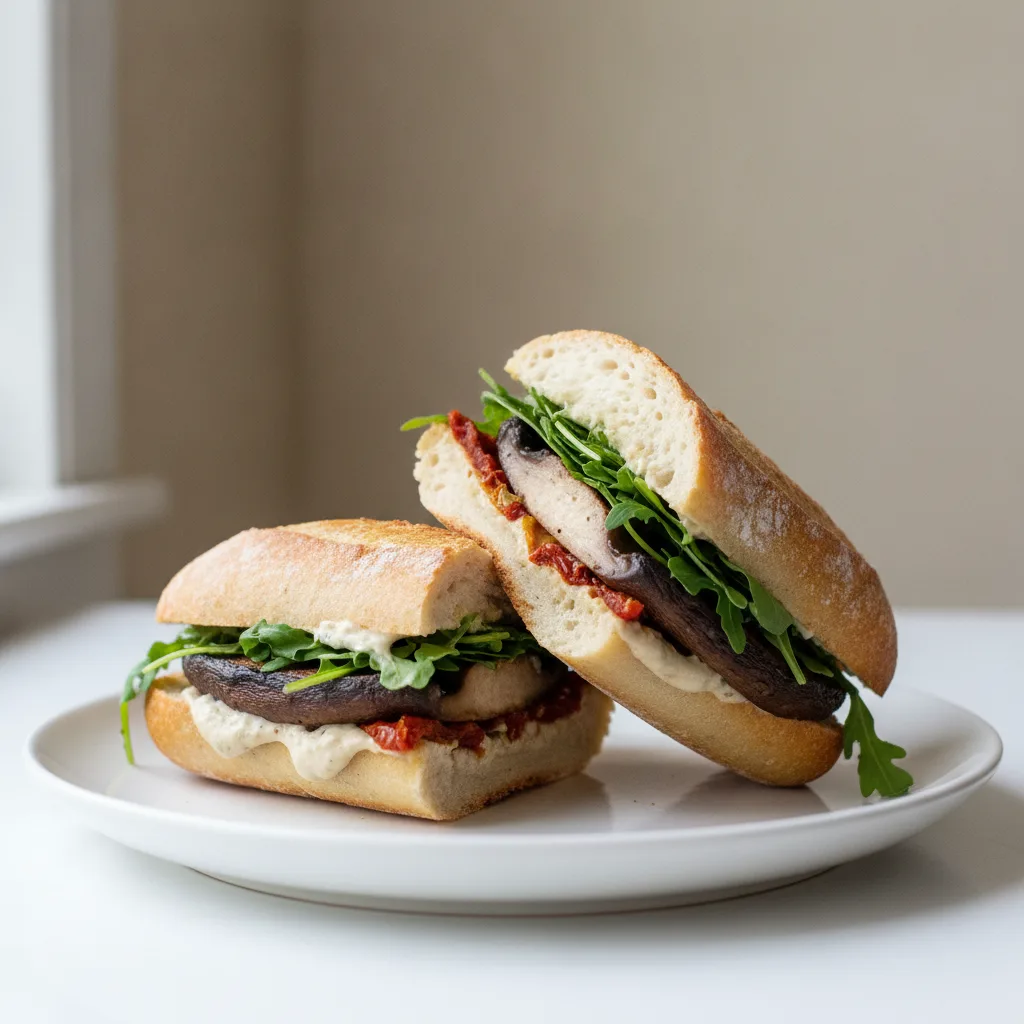 Grilled Portobello Sandwich (Cut in Half) Grilled Portobello Sandwich (Cut in Half)