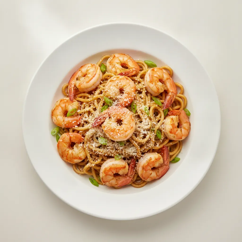Garlic Noodles - with Prawns Garlic Noodles - with Prawns