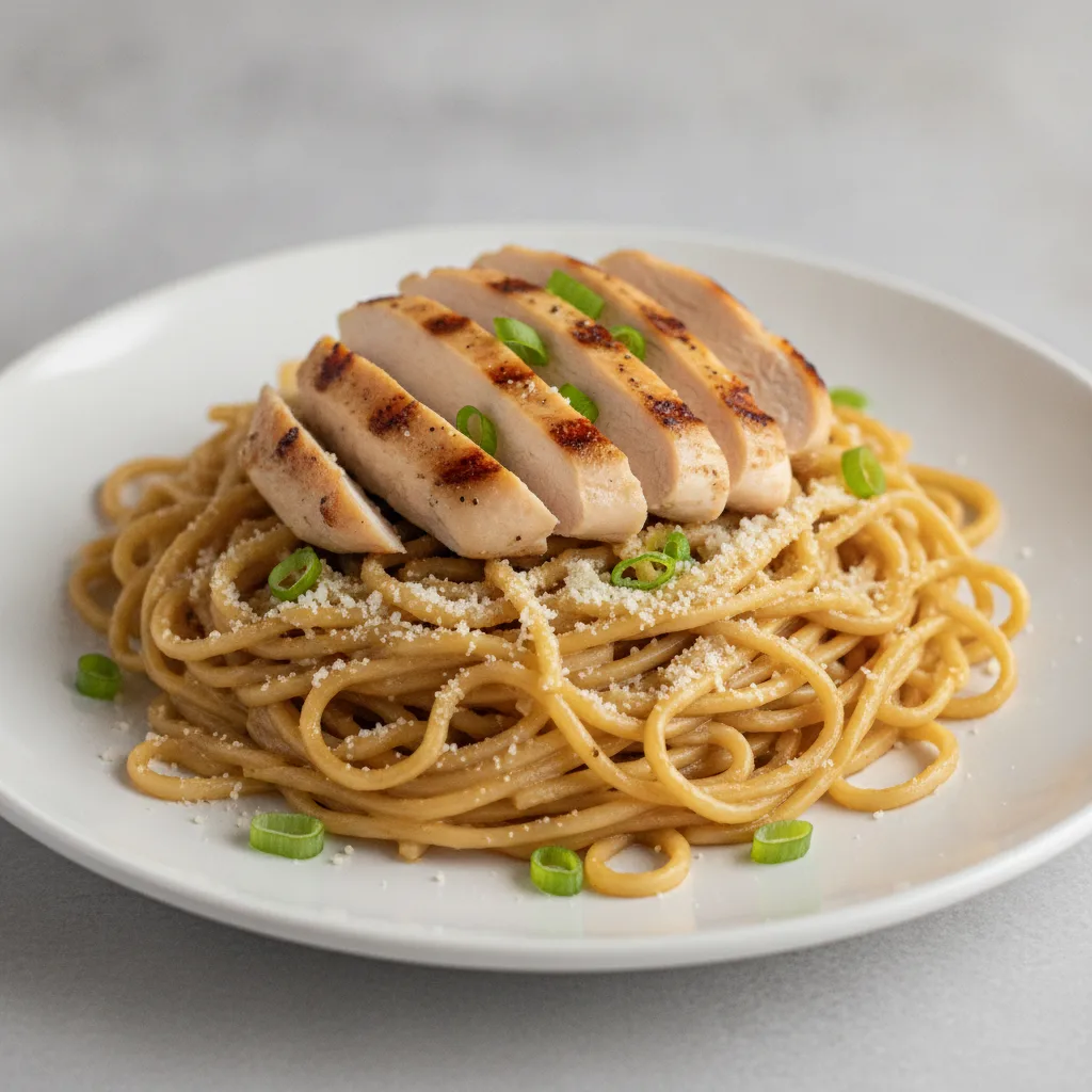 Garlic Noodles - with Organic Chicken Breast Garlic Noodles - with Organic Chicken Breast