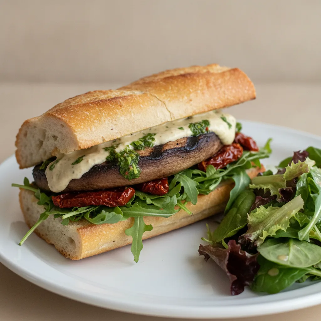Portobello Mushroom Sandwich (with Mixed Greens Salad) Portobello Mushroom Sandwich (with Mixed Greens Salad)