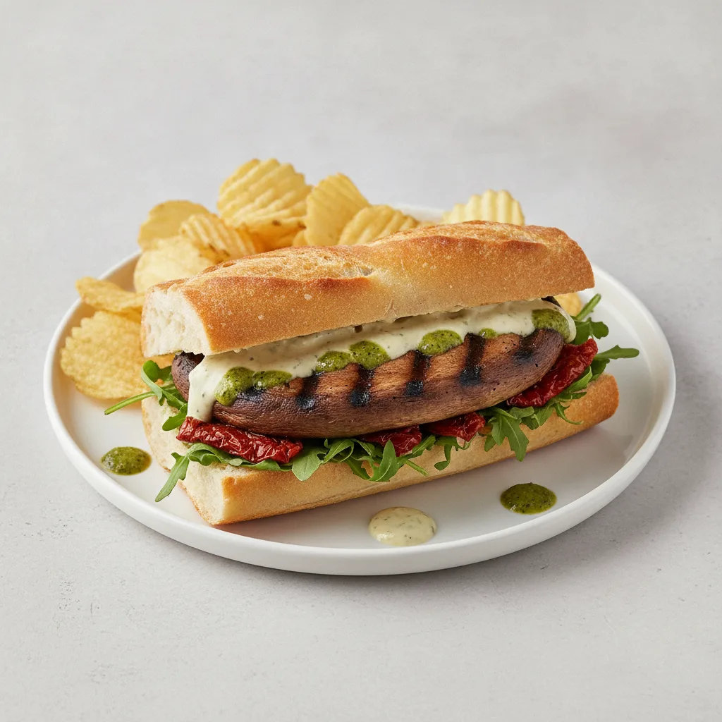 Portobello Mushroom Sandwich (with Potato Chips) Portobello Mushroom Sandwich (with Potato Chips)