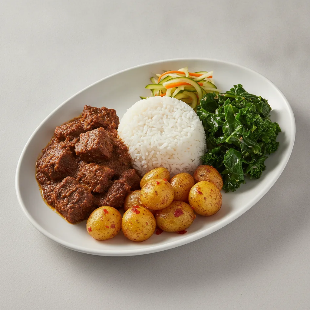 Beef Rendang Rice Plate Beef Rendang Rice Plate
