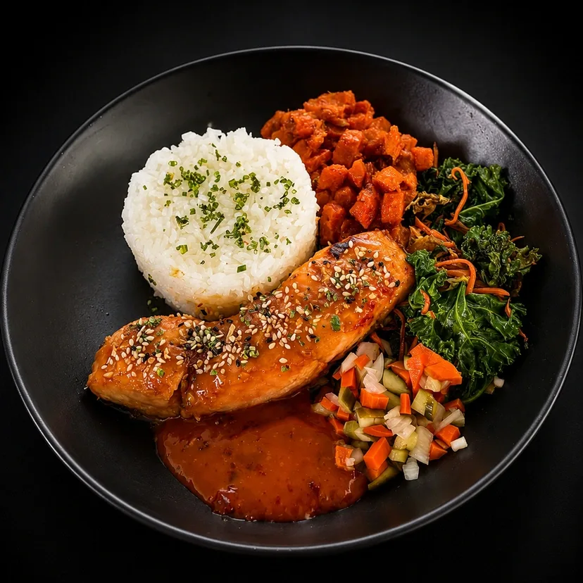 Honey Miso Salmon Plate