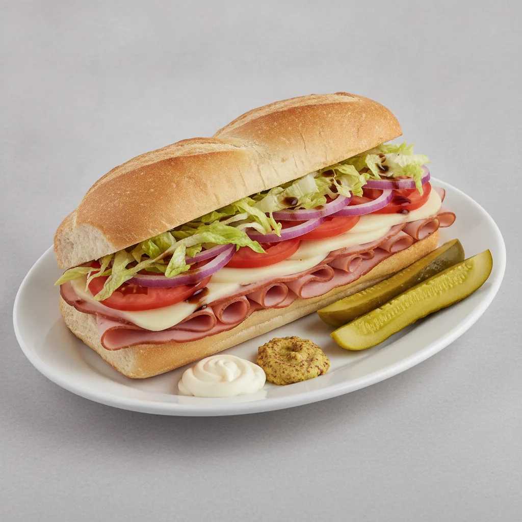 Deluxe Sub: Turkey and Ham on White Bread