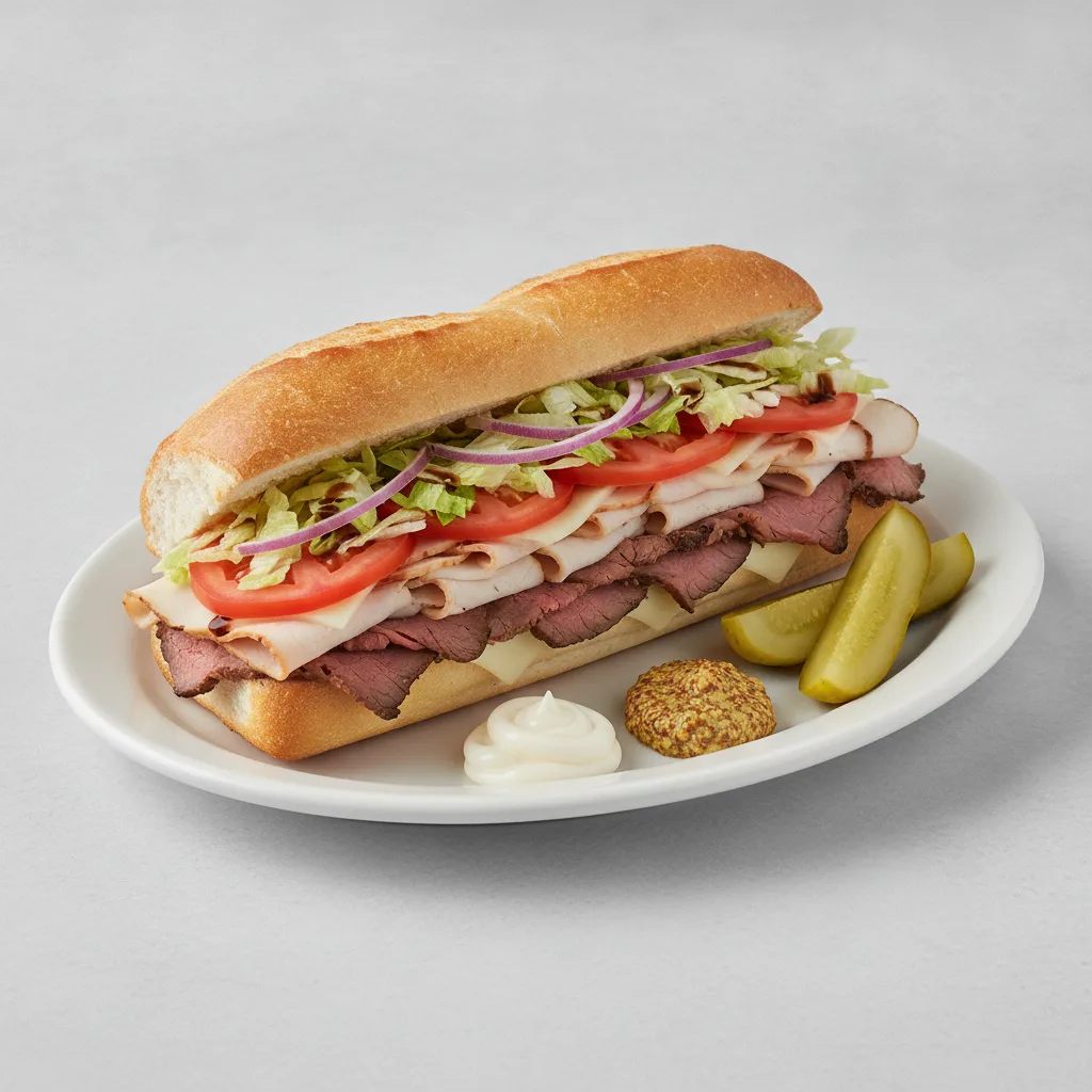 Deluxe Sub: Turkey and Roast Beef on White Bread