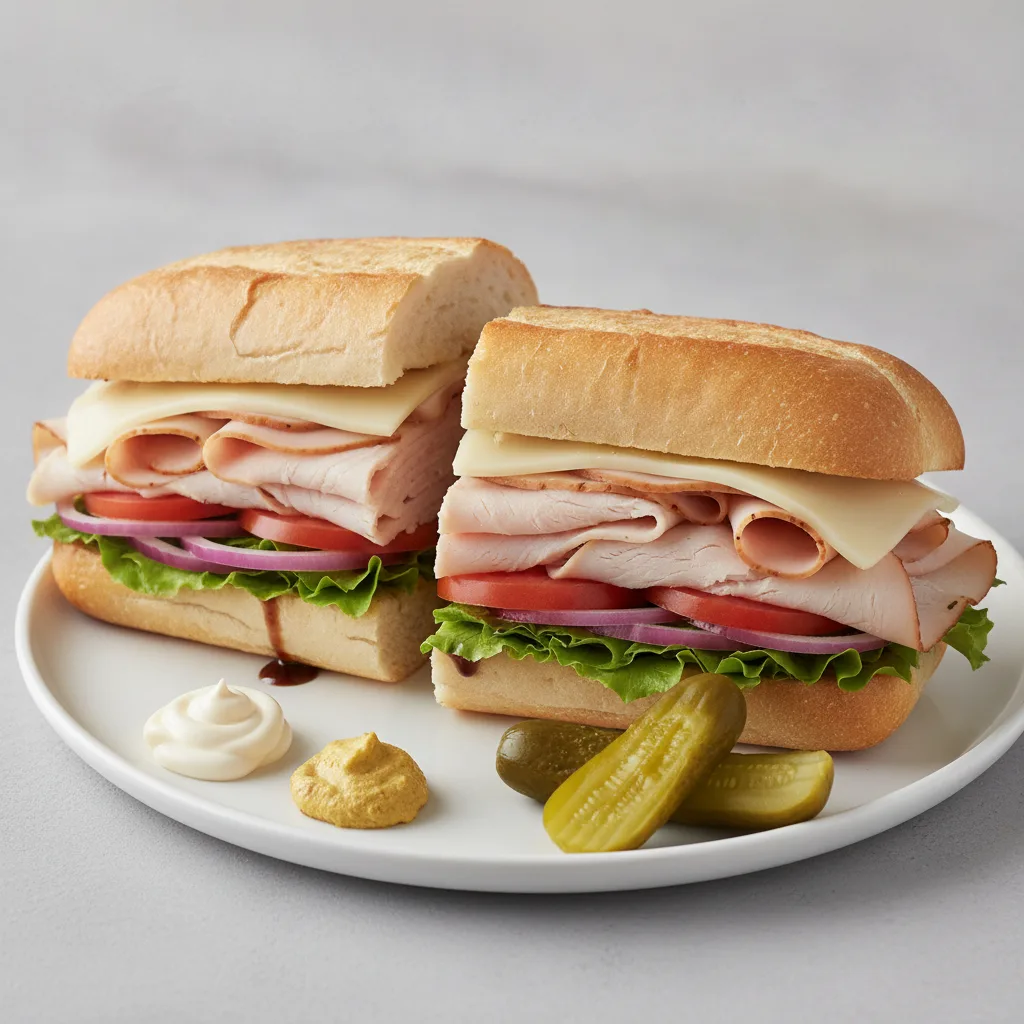 Standard Sub: Smoked Turkey on White Bread