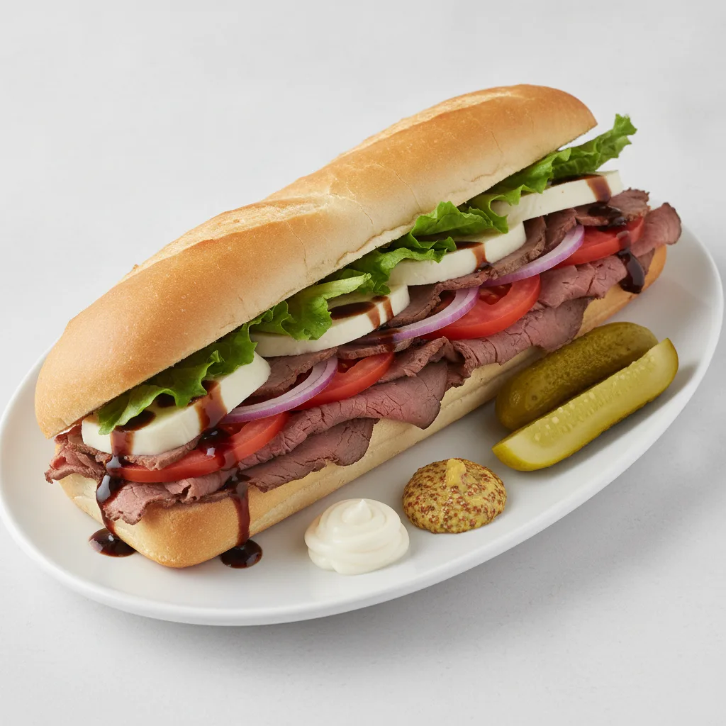 Standard Sub: Roast Beef on White Bread