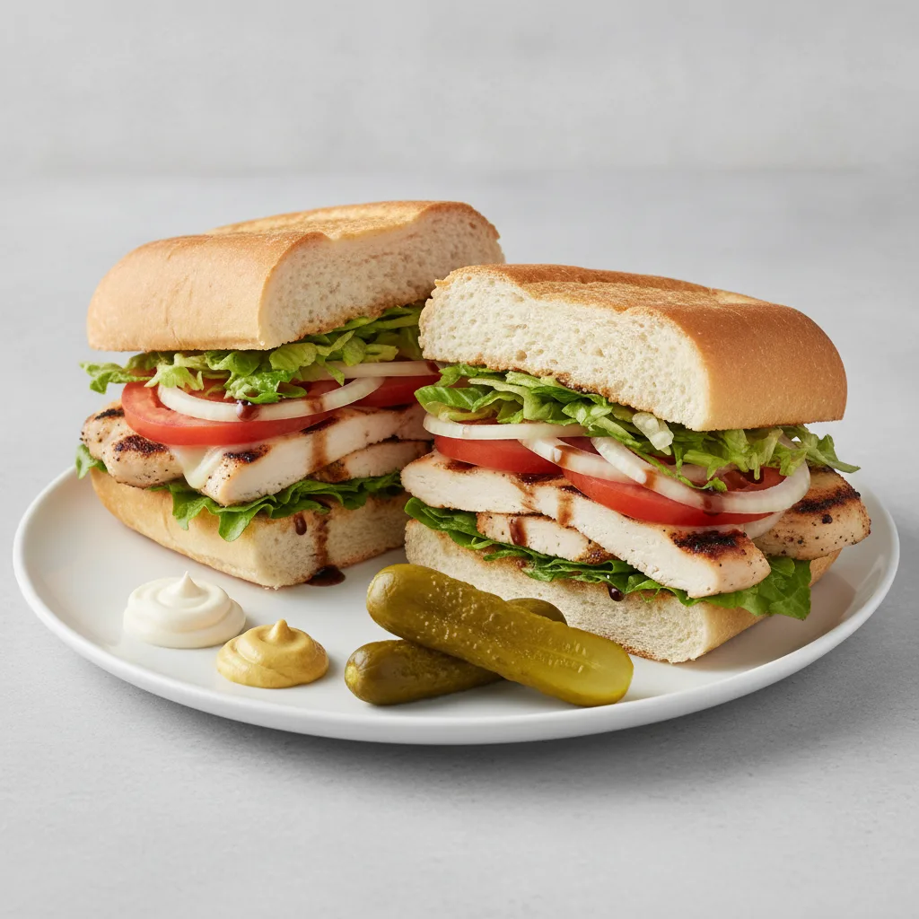 Standard Sub: Grilled Chicken on White Bread