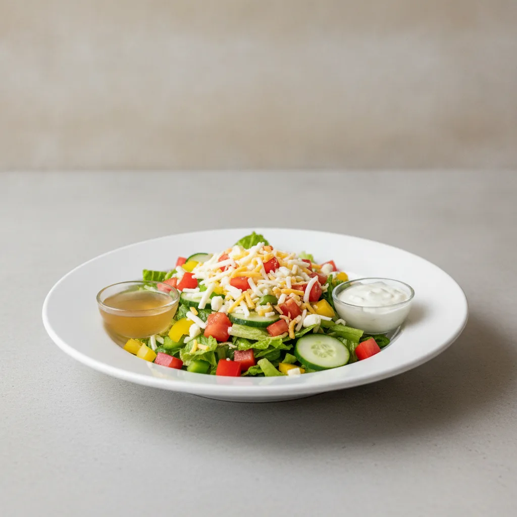 Chopped Catering Salad with Oil and Vinegar and Ranch Dressing