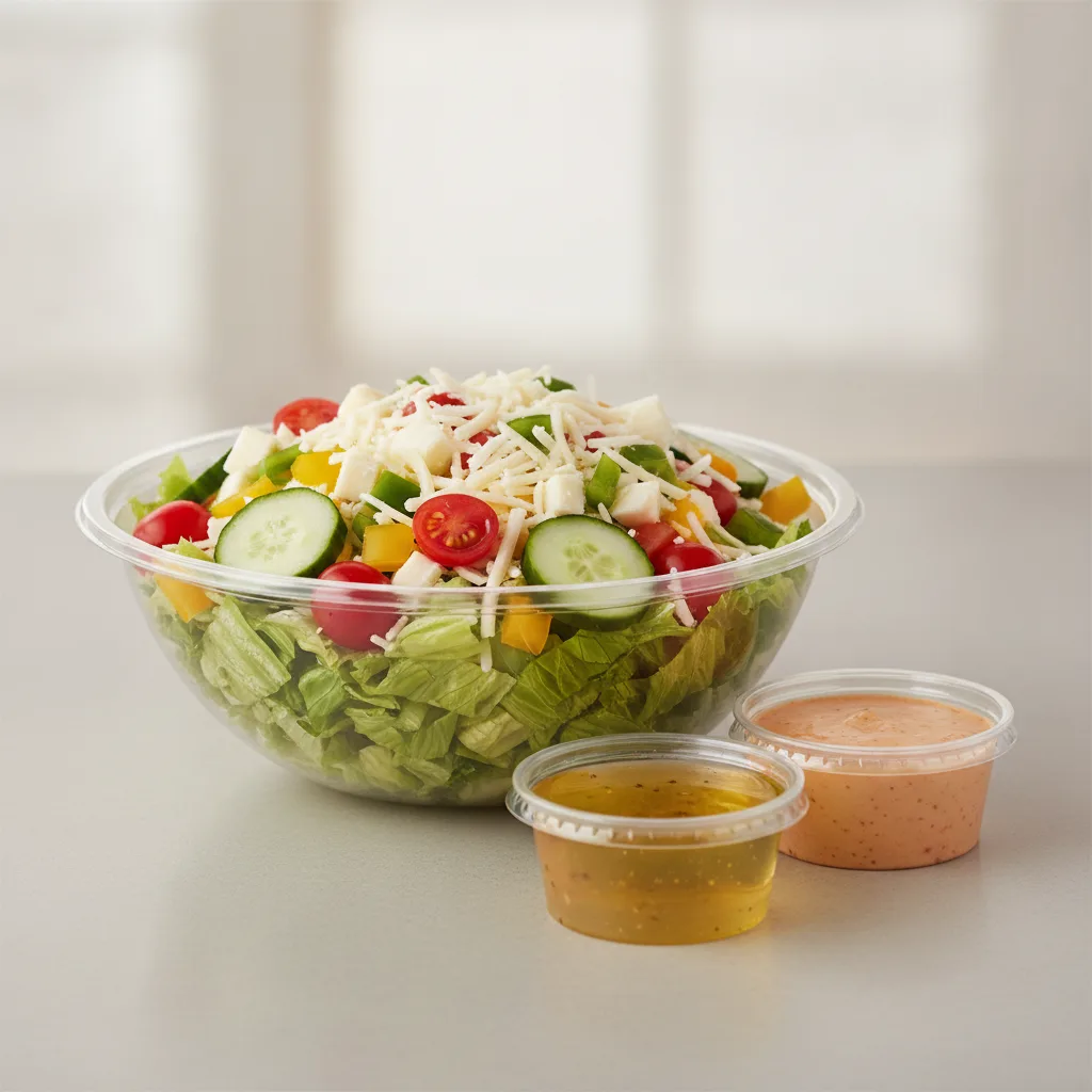 Chopped Catering Salad with Oil and Vinegar and Italian Dressing