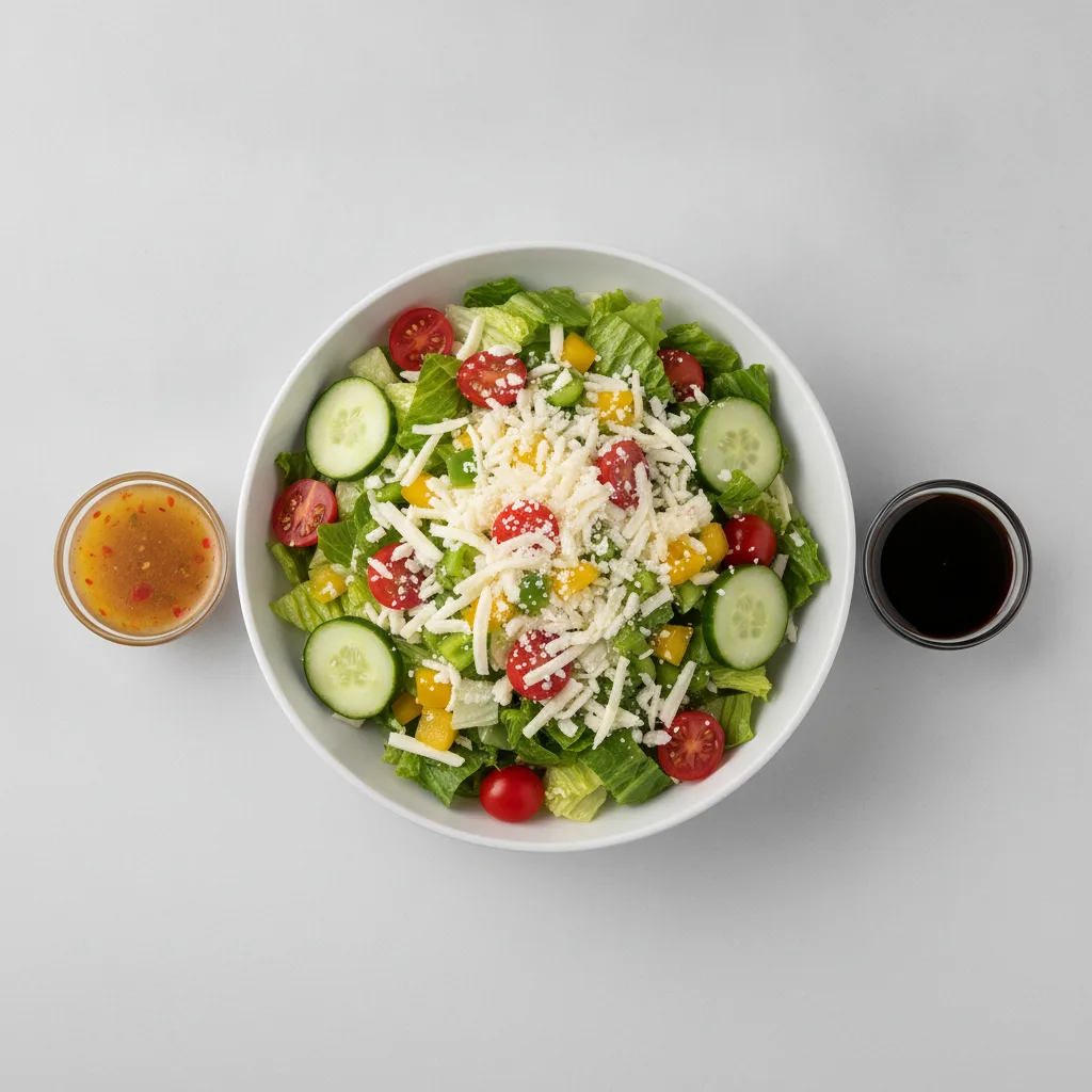 Chopped Catering Salad with Italian Dressing and Balsamic Vinaigrette