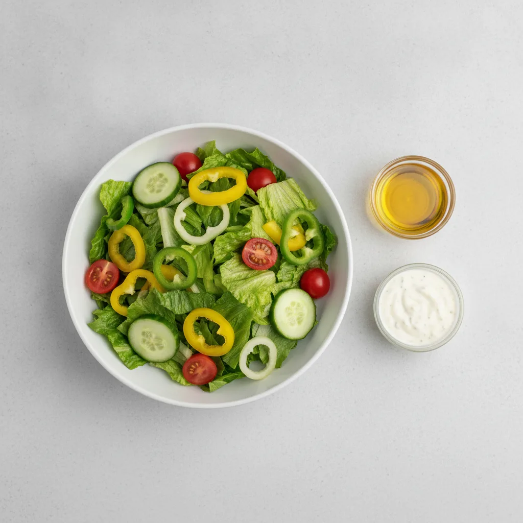 Classic Catering Salad with Oil and Vinegar and Ranch Dressing