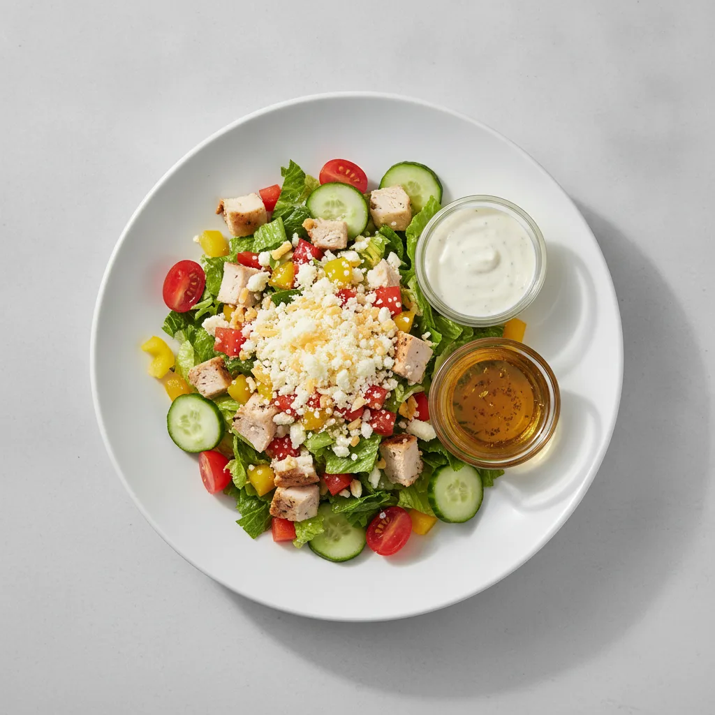 Chopped Deluxe Catering Salad - Turkey with Oil and Vinegar and Ranch Dressing