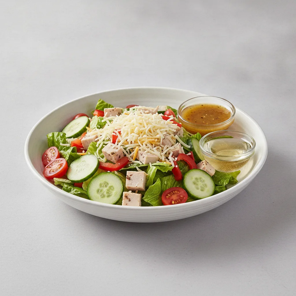 Chopped Deluxe Catering Salad - Turkey with Oil and Vinegar and Italian Dressing
