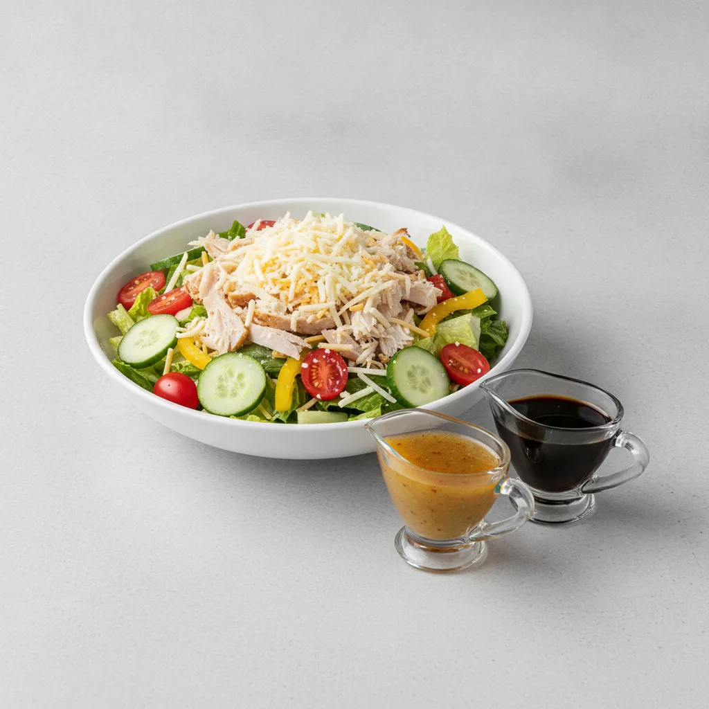 Chopped Deluxe Catering Salad - Turkey with Italian Dressing and Balsamic Vinaigrette