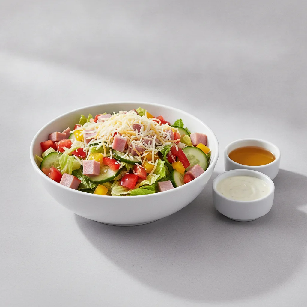 Chopped Deluxe Catering Salad - Ham with Oil and Vinegar and Ranch Dressing