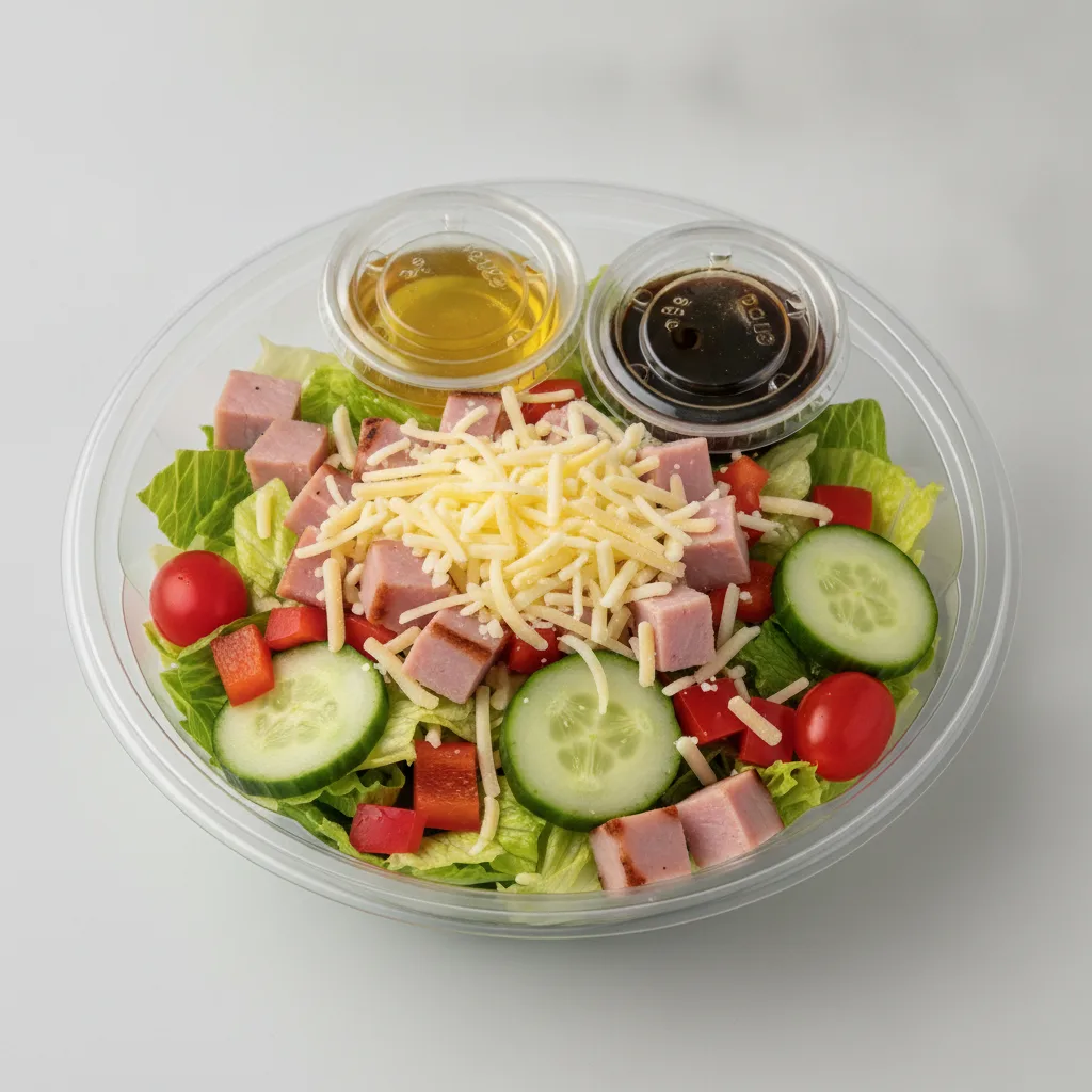 Chopped Deluxe Catering Salad - Ham with Oil and Vinegar and Balsamic Vinaigrette