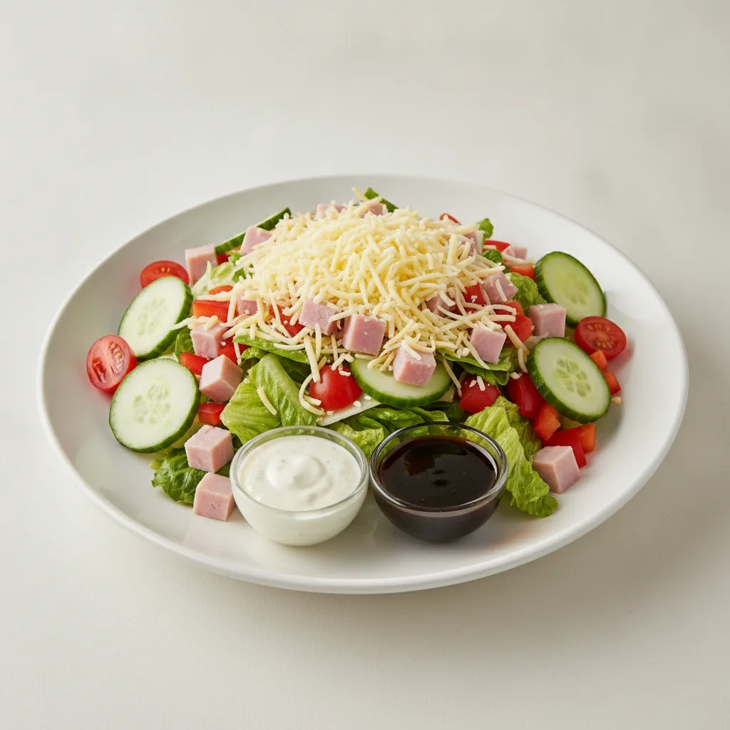 Chopped Deluxe Catering Salad - Ham with Ranch Dressing and Balsamic Vinaigrette