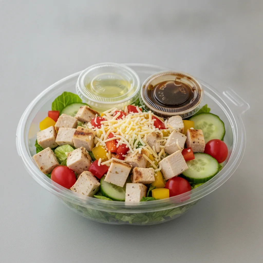 Chopped Deluxe Catering Salad - Grilled Chicken with Oil and Vinegar and Balsamic Vinaigrette