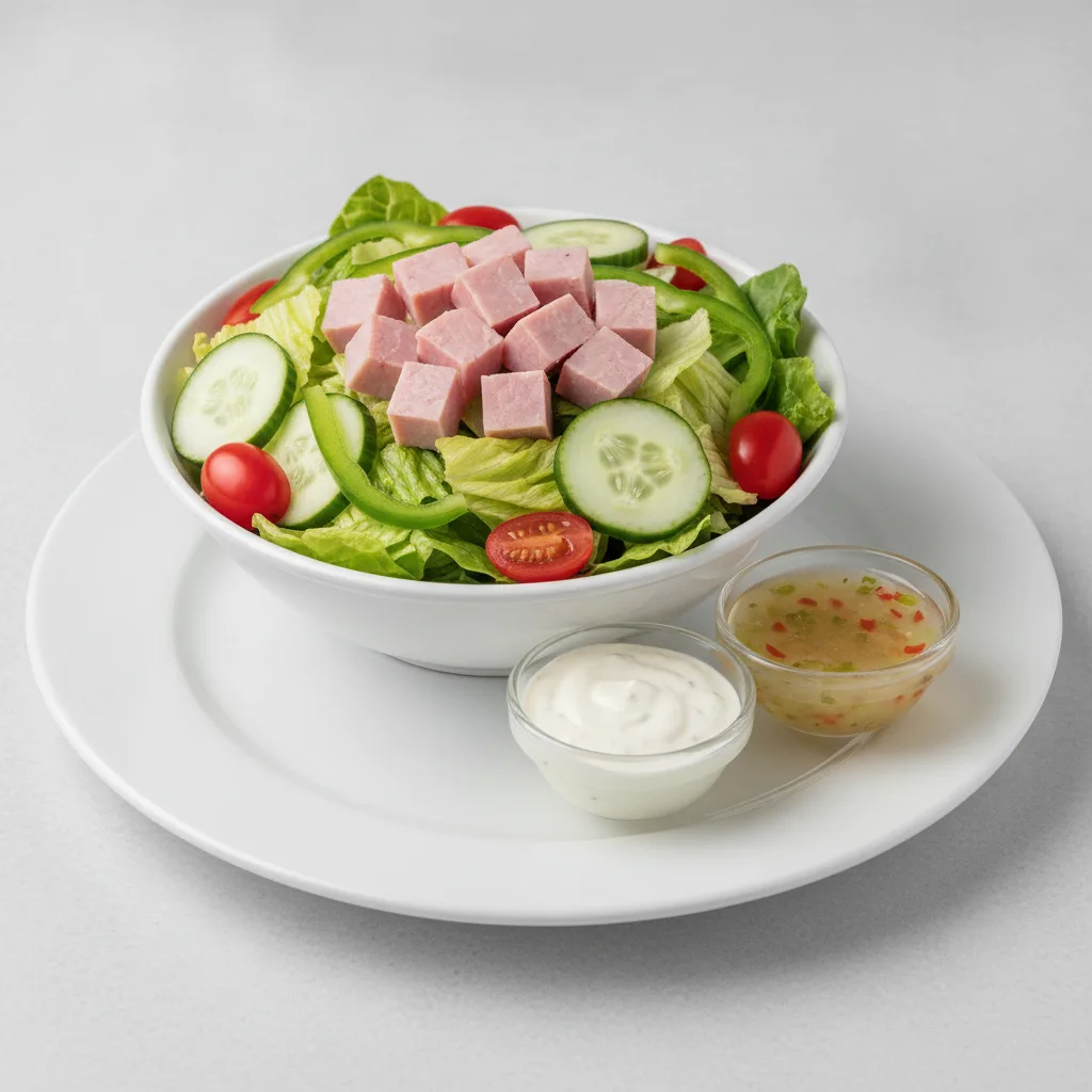Classic Deluxe Catering Salad - Ham with Ranch Dressing and Italian Dressing