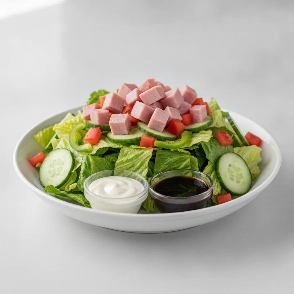 Classic Deluxe Catering Salad - Ham with Ranch Dressing and Balsamic Vinaigrette