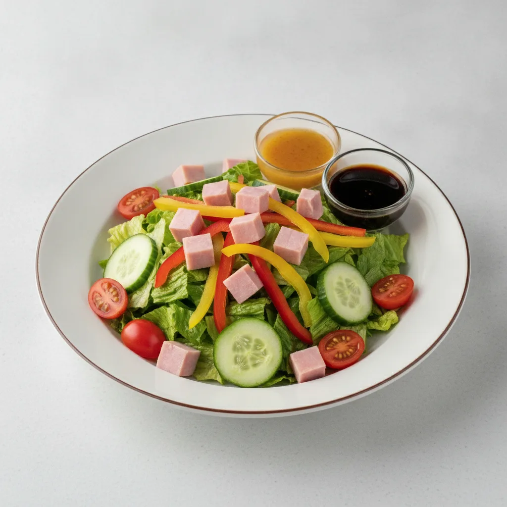 Classic Deluxe Catering Salad - Ham with Italian Dressing and Balsamic Vinaigrette