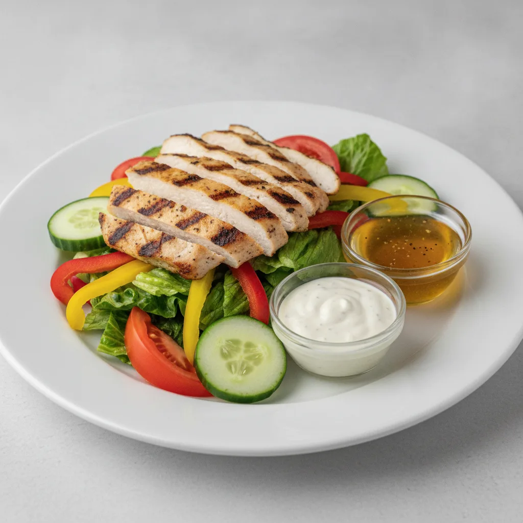 Classic Deluxe Catering Salad - Grilled Chicken with Oil and Vinegar and Ranch Dressing