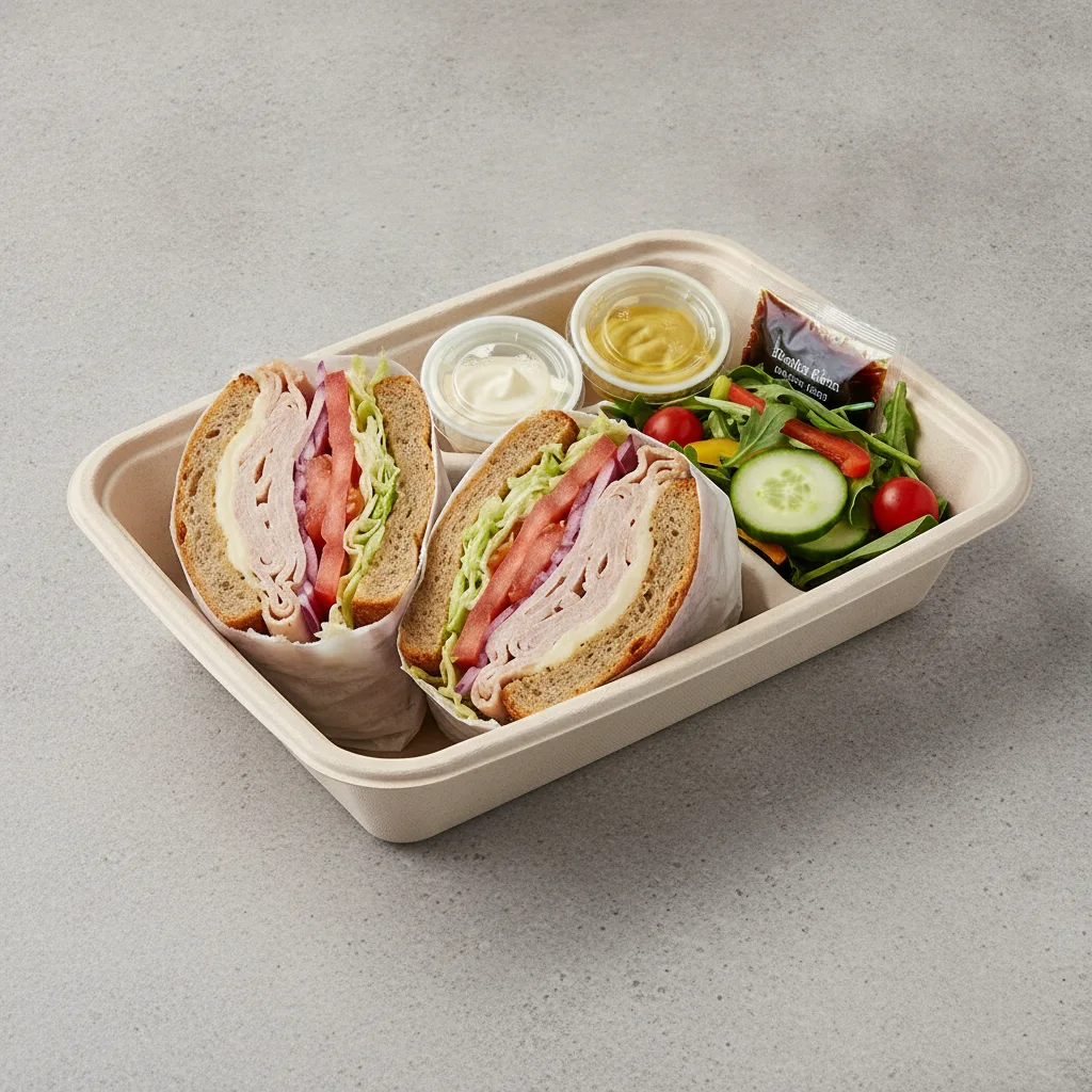 Standard Lieutenant Box Lunch - Smoked Turkey, Gluten Free Bread and Side Salad
