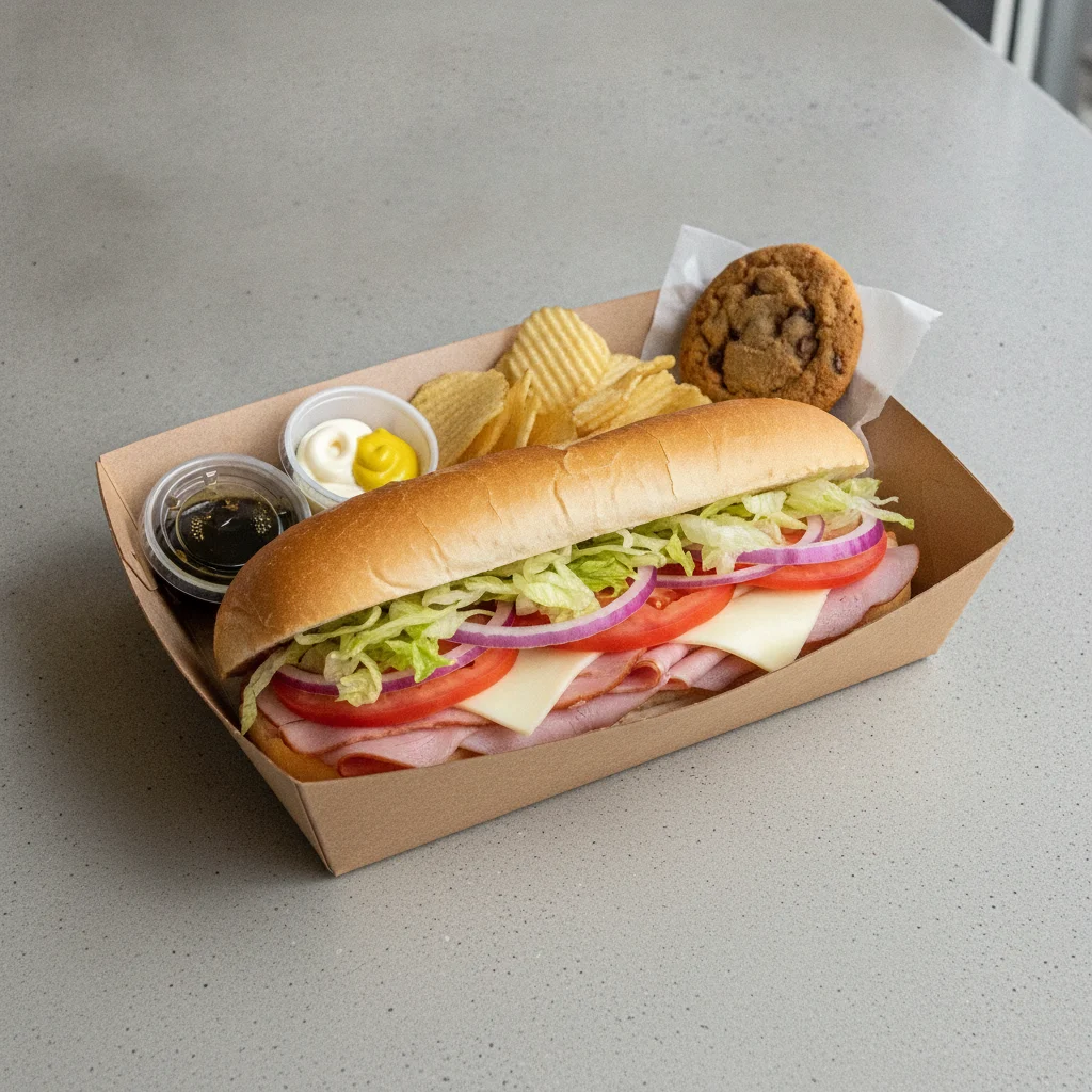 Standard Lieutenant Box Lunch - Honey Ham with White Bread, Chips and Assorted Cookie