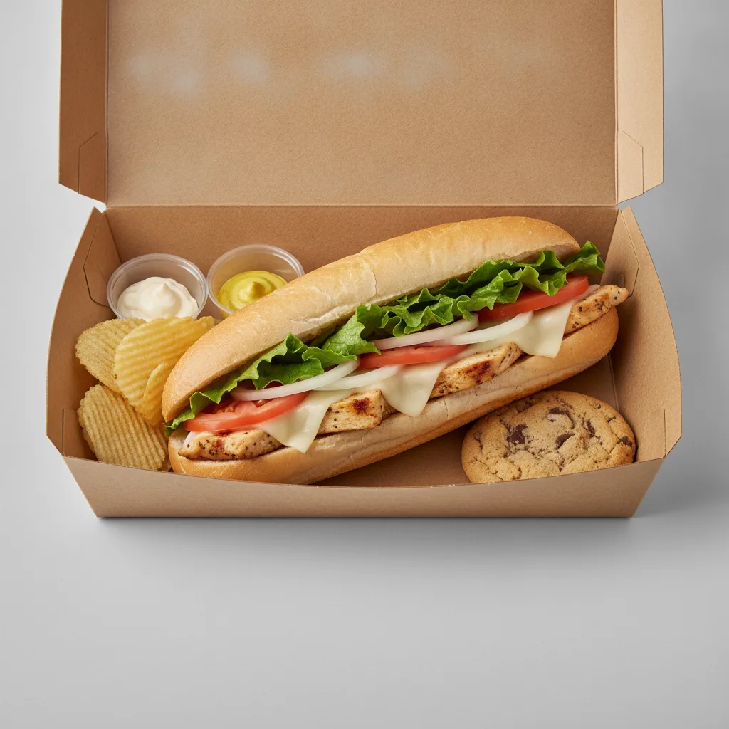 Standard Lieutenant Box Lunch - Grilled Chicken with White Bread, Chips and Assorted Cookie