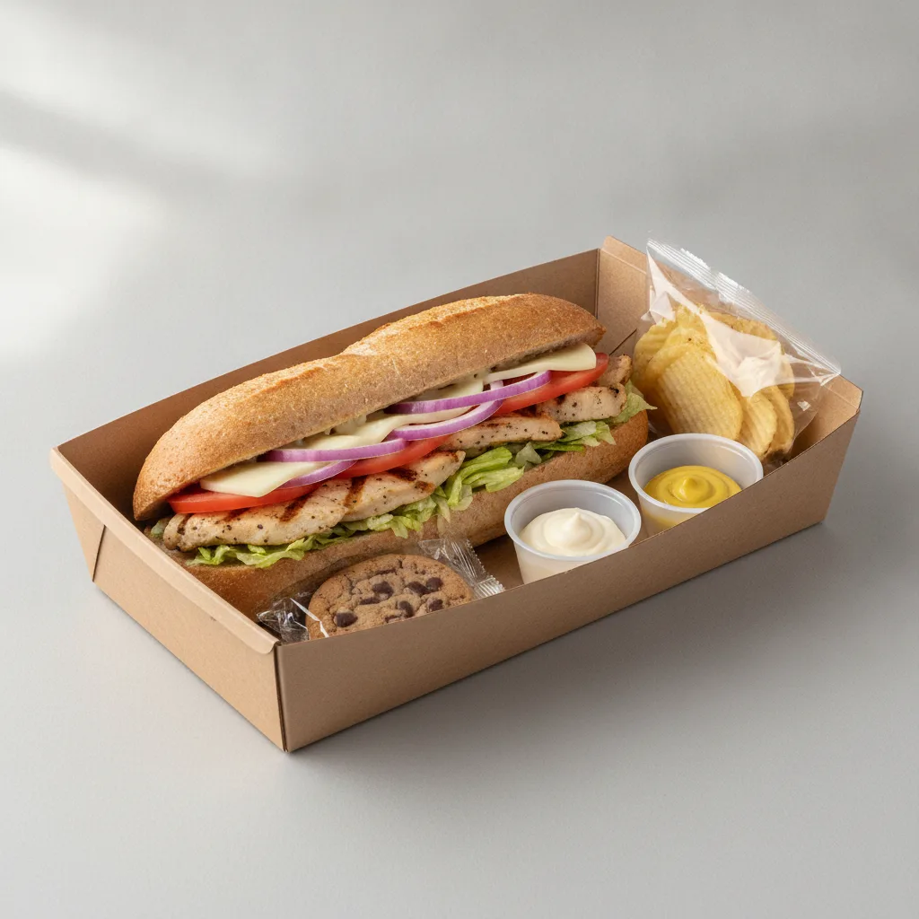 Standard Lieutenant Box Lunch - Grilled Chicken with Wheat Bread, Chips and Assorted Cookie