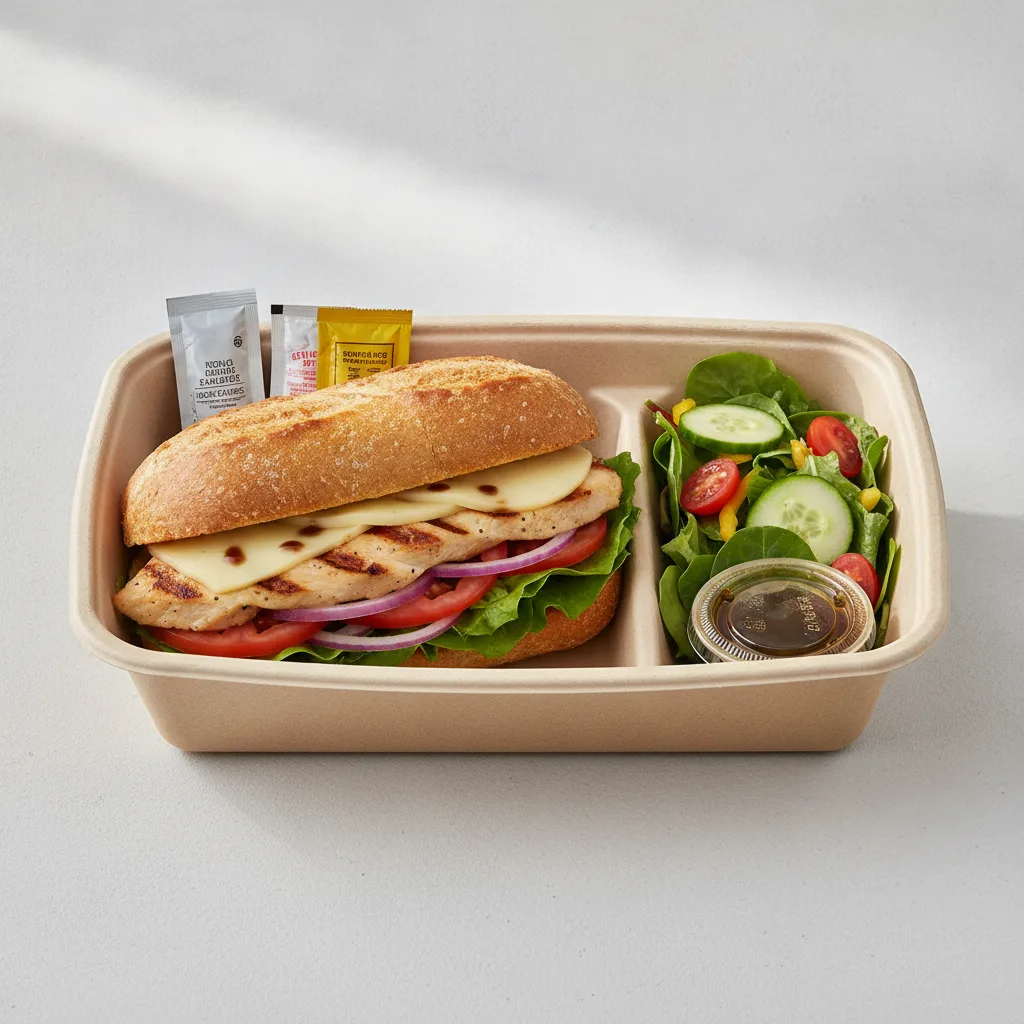 Standard Lieutenant Box Lunch - Grilled Chicken, Gluten Free Bread and Side Salad