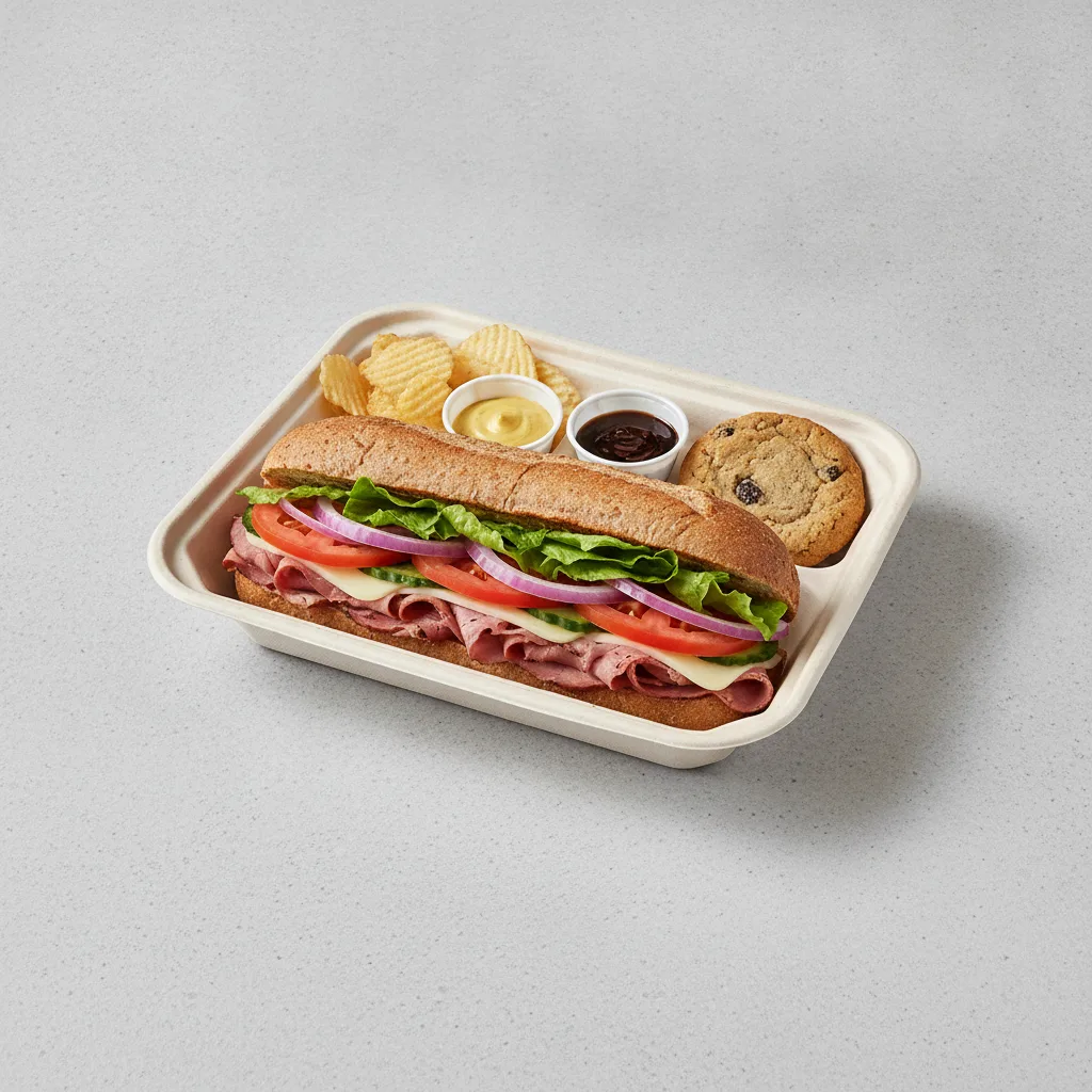 Standard Lieutenant Box Lunch - Pastrami with Wheat Bread, Chips and Assorted Cookie