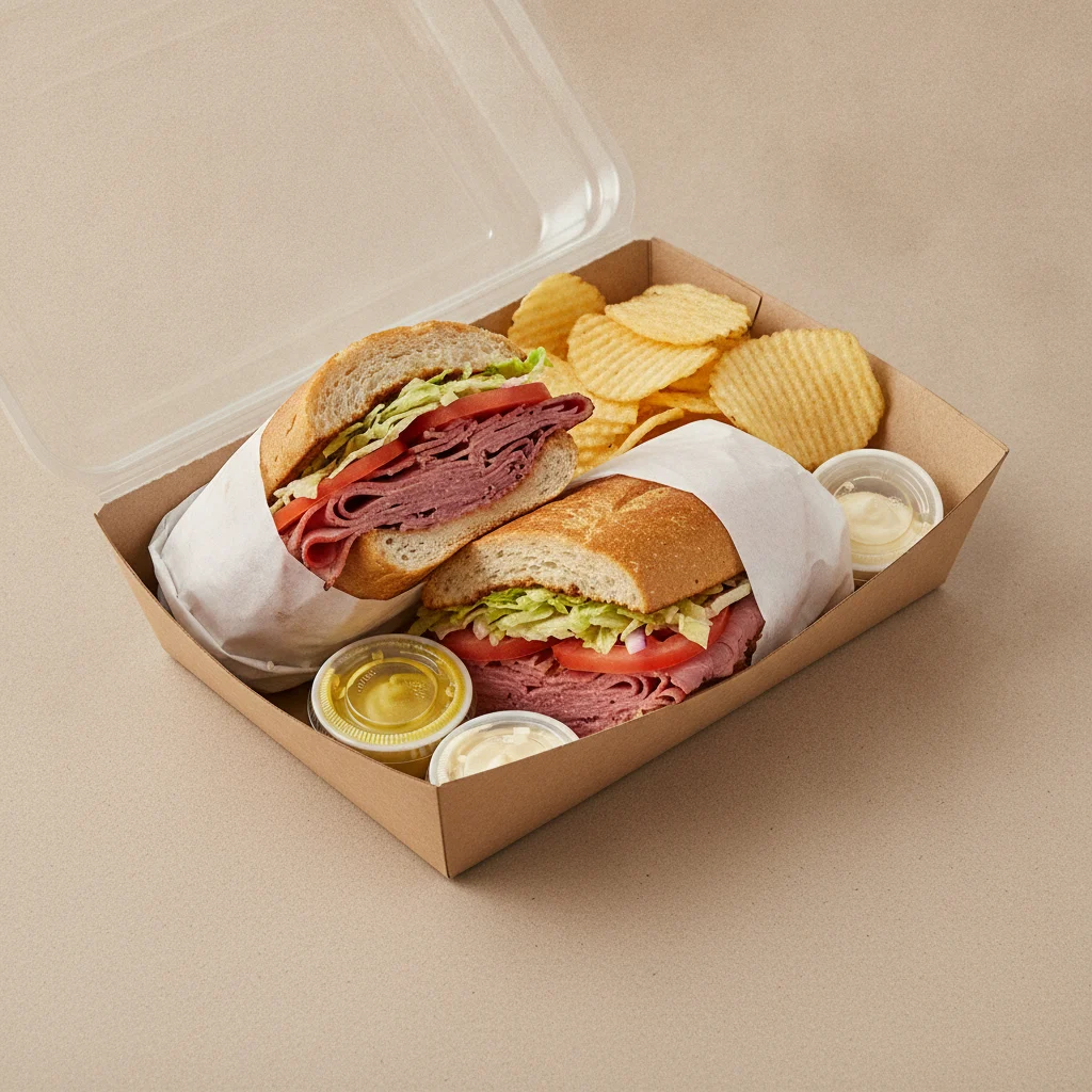 Standard Lieutenant Box Lunch - Pastrami, Gluten Free Bread and Chips