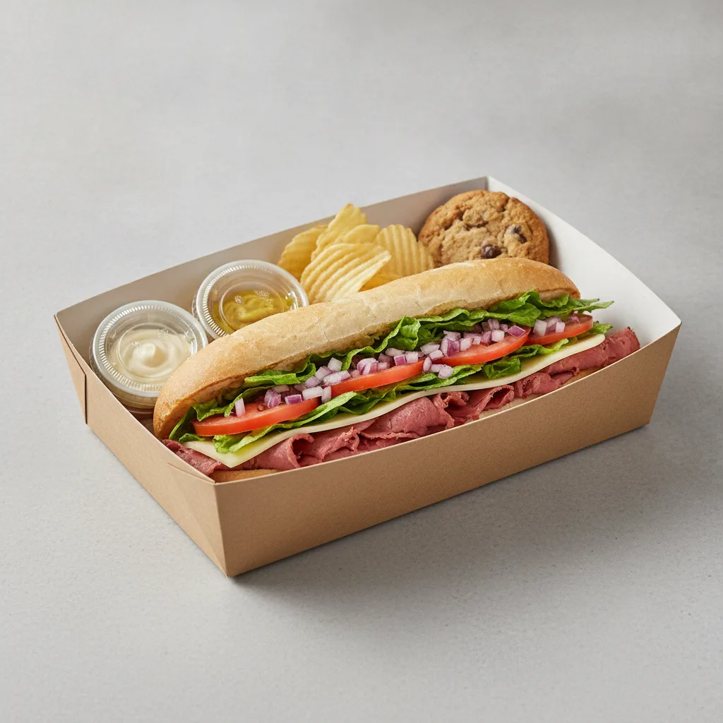 Standard Lieutenant Box Lunch - Corned Beef with White Bread, Chips and Assorted Cookie