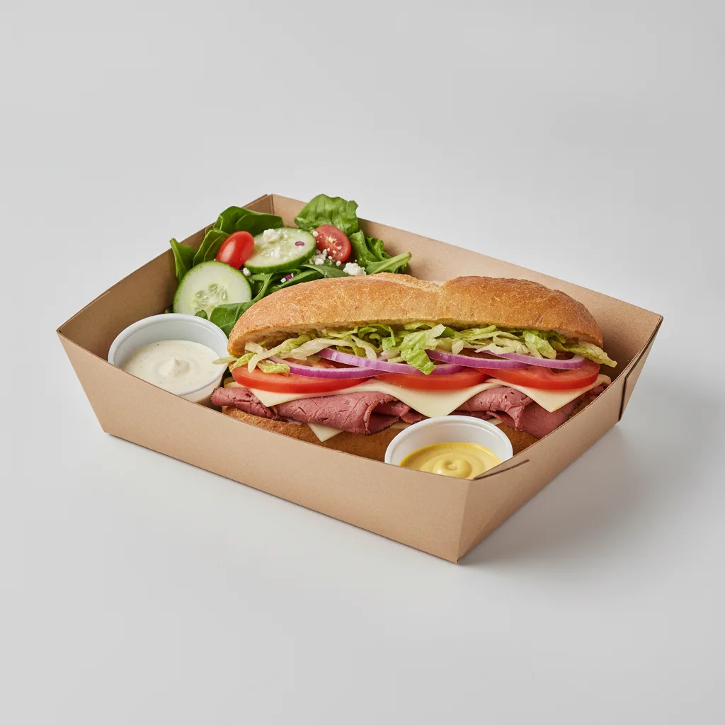 Standard Lieutenant Box Lunch - Corned Beef, Gluten Free Bread and Side Salad